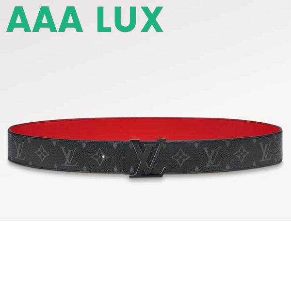 Replica Louis Vuitton Unisex LV Initiales 40MM Reversible Belt Monogram Eclipse Canvas Front