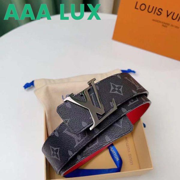Replica Louis Vuitton Unisex LV Initiales 40MM Reversible Belt Monogram Eclipse Canvas Front 5