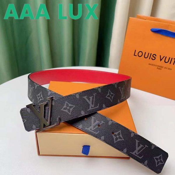 Replica Louis Vuitton Unisex LV Initiales 40MM Reversible Belt Monogram Eclipse Canvas Front 10