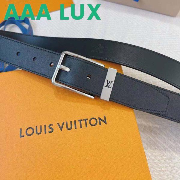 Replica Louis Vuitton Unisex LV Pont Neuf 35mm Belt Anthracite Gray Ombre Calf Leather 3