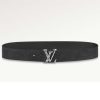 Replica Louis Vuitton Unisex LV Shadow 40 MM Reversible Belt Black Monogram Shadow Smooth Leather