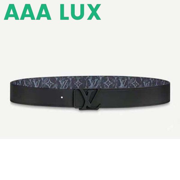 Replica Louis Vuitton Unisex LV Shape 40 mm Reversible Belt Monogram Canvas Calf Leather 3