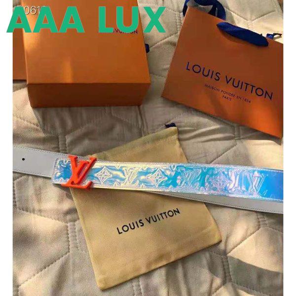 Replica Louis Vuitton Unisex LV Shape 40mm Belt Iridescent White PVC Strap Embossed Monogram 3
