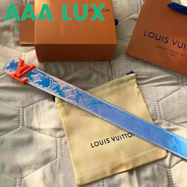 Replica Louis Vuitton Unisex LV Shape 40mm Belt Iridescent White PVC Strap Embossed Monogram 4