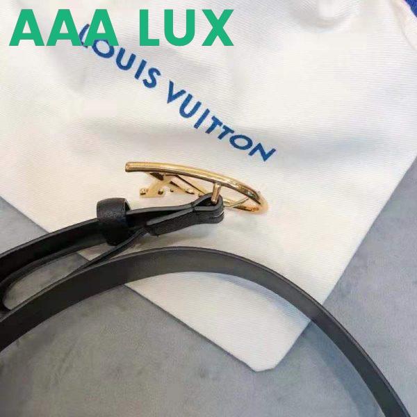 Replica Louis Vuitton Unisex Neogram 30 mm Belt Anagramme Bombé Strap-Black 8