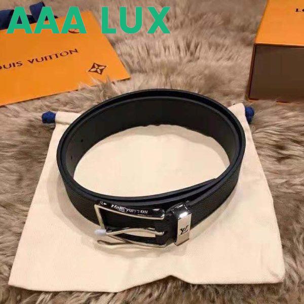 Replica Louis Vuitton Unisex Pont Neuf 35 mm Belt Taiga Calf Leather-Black 3