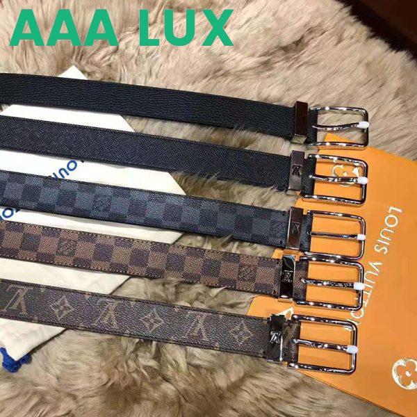 Replica Louis Vuitton Unisex Pont Neuf 35 mm Belt Taiga Calf Leather-Black 10