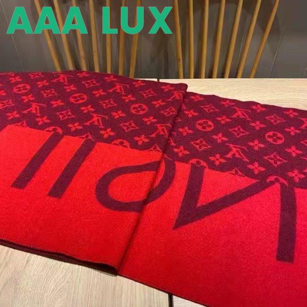 Replica Louis Vuitton Unisex Monogram Split Scarf Red Allover Monogram LV Signature 10