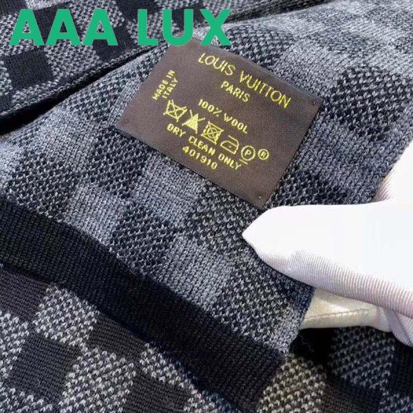 Replica Louis Vuitton LV Men Petit Damier Scarf NM Wool-Black 9
