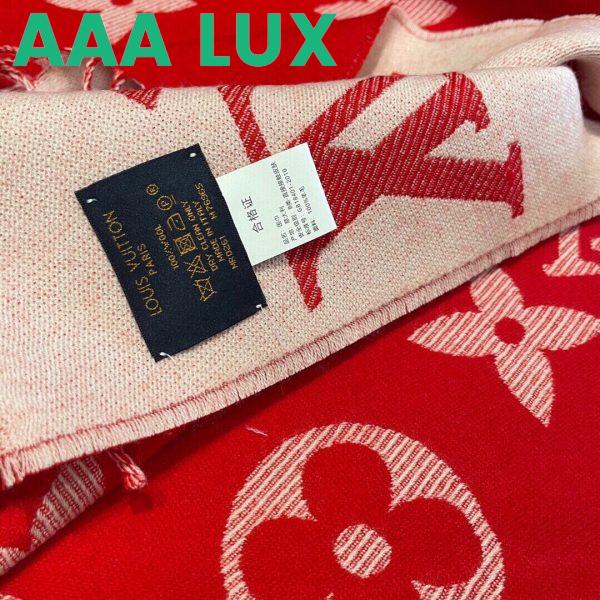 Replica Louis Vuitton LV Unisex Essential Scarf Red Wool Jacquard Weave Monogram Pattern 10