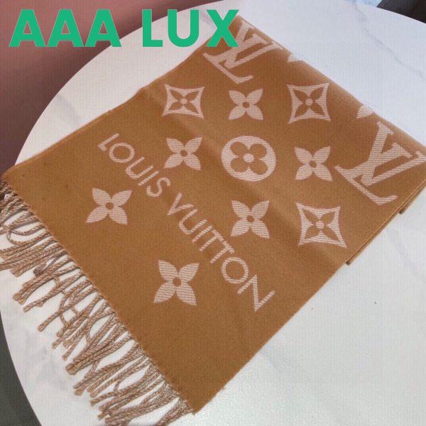 Replica Louis Vuitton LV Unisex Essential Scarf Sandy Wool Contrasting Monogram Motif Signature 4