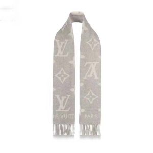 Replica Louis Vuitton LV Unisex Reykjavik Scarf with Monogram Flowers and LV Initials
