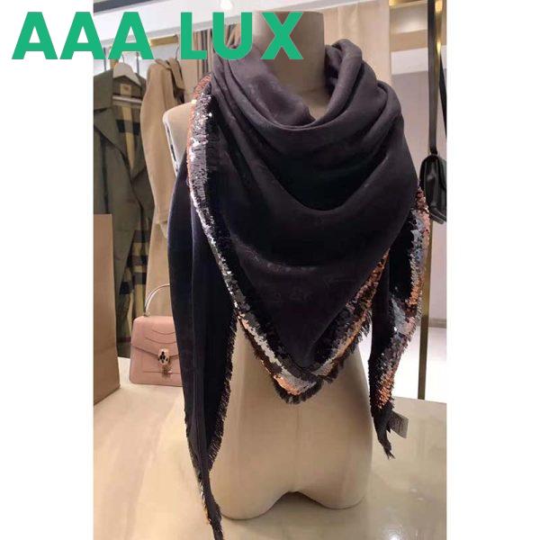 Replica Louis Vuitton LV Women Party Monogram Shawl Triangle Scarf with Luxurious Silk and Wool 3