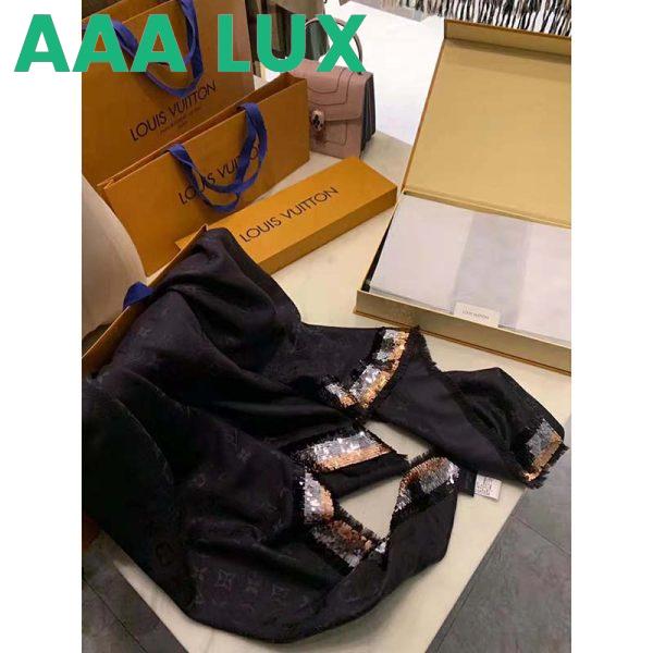 Replica Louis Vuitton LV Women Party Monogram Shawl Triangle Scarf with Luxurious Silk and Wool 6