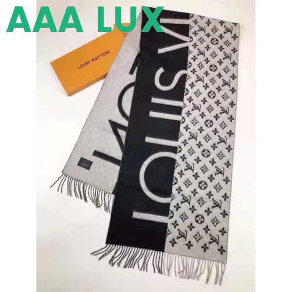 Replica Louis Vuitton Unisex Monogram Split Scarf Black Allover Monogram LV Signature 4