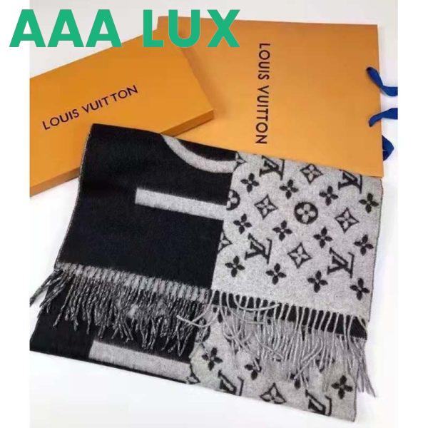 Replica Louis Vuitton Unisex Monogram Split Scarf Black Allover Monogram LV Signature 7