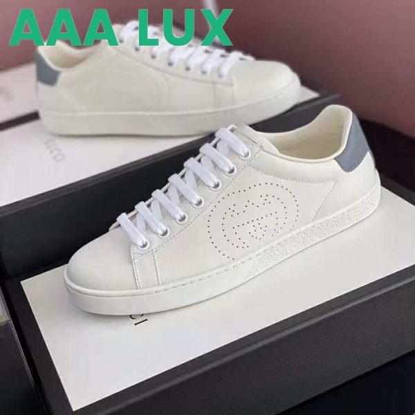 Replica Gucci GG Unisex Ace Sneaker Perforated Interlocking G White Leather 6