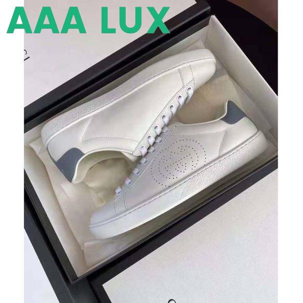 Replica Gucci GG Unisex Ace Sneaker Perforated Interlocking G White Leather 7