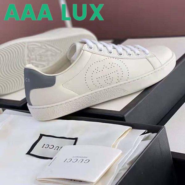 Replica Gucci GG Unisex Ace Sneaker Perforated Interlocking G White Leather 8