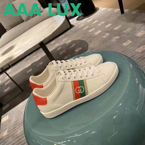 Replica Gucci GG Unisex Ace Sneaker with Interlocking G House Web White Leather 2