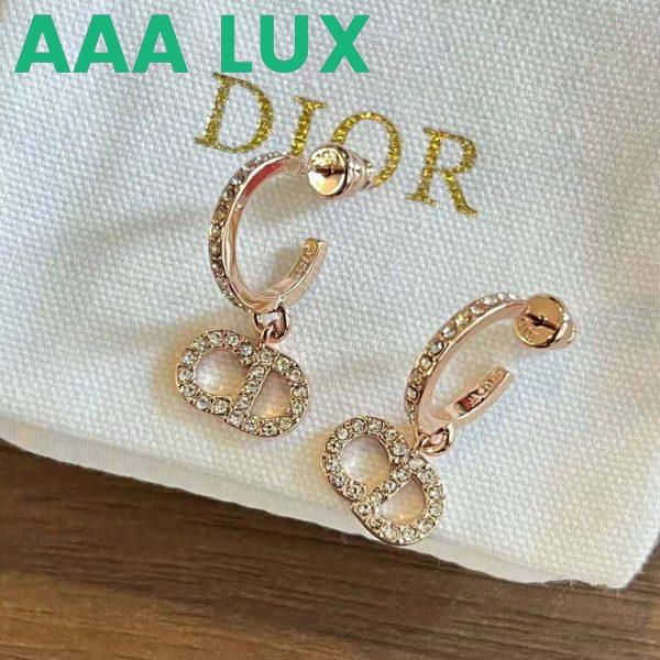 Replica Dior Women Clair D Lune Earrings Pink-Finish Metal and Pink Crystals 8