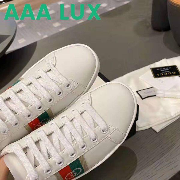 Replica Gucci GG Unisex Ace Sneaker with Interlocking G House Web White Leather 10