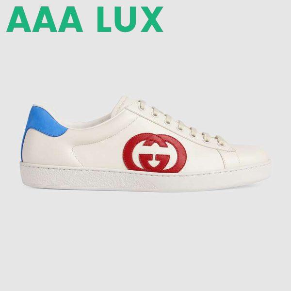 Replica Gucci GG Unisex Ace Sneaker with Interlocking G Patch White Leather