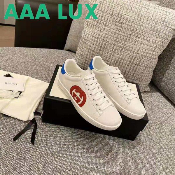 Replica Gucci GG Unisex Ace Sneaker with Interlocking G Patch White Leather 3
