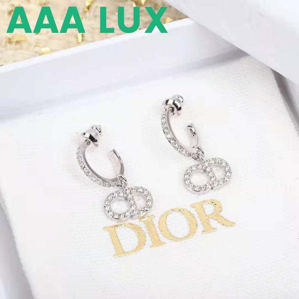 Replica Dior Women Clair D Lune Earrings Silver-Finish Metal and Silver-Tone Crystals 8