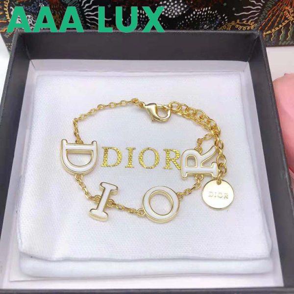 Replica Dior Women Dio(r)evolution Bracelet Gold-Finish Metal and White Lacquer 4