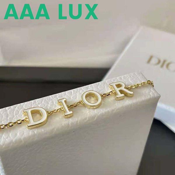 Replica Dior Women Dio(r)evolution Bracelet Gold-Finish Metal and White Lacquer 10