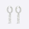 Replica Dior Women Dio(r)evolution Earrings Silver-Finish Metal and Silver-Tone Crystals