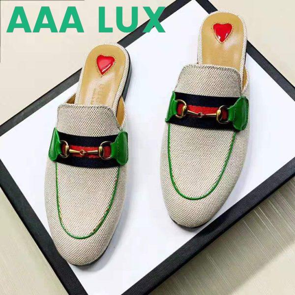Replica Gucci Online Exclusive Women’s Princetown Canvas Slipper 1cm Heel-Sandy 5