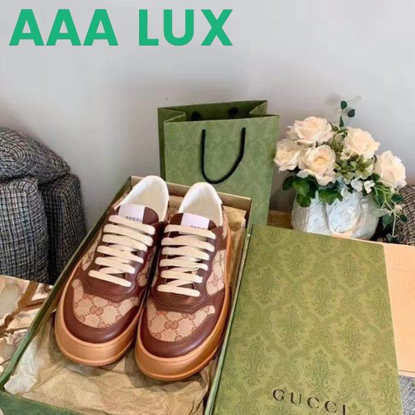 Replica Gucci Unisex Ace Sneaker Beige Ebony Orignal GG Canvas Lace-Up Rubber Flat 5