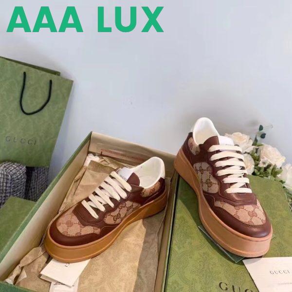 Replica Gucci Unisex Ace Sneaker Beige Ebony Orignal GG Canvas Lace-Up Rubber Flat 7