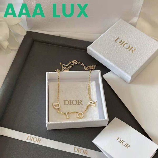 Replica Dior Women Dio(r)evolution Necklace Gold-Finish Metal and White Lacquer 5