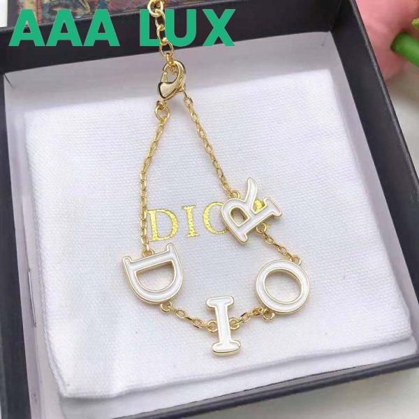 Replica Dior Women Dio(r)evolution Necklace Gold-Finish Metal and White Lacquer 6