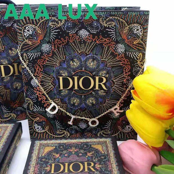 Replica Dior Women Dio(r)evolution Necklace Gold-Finish Metal and White Lacquer 9