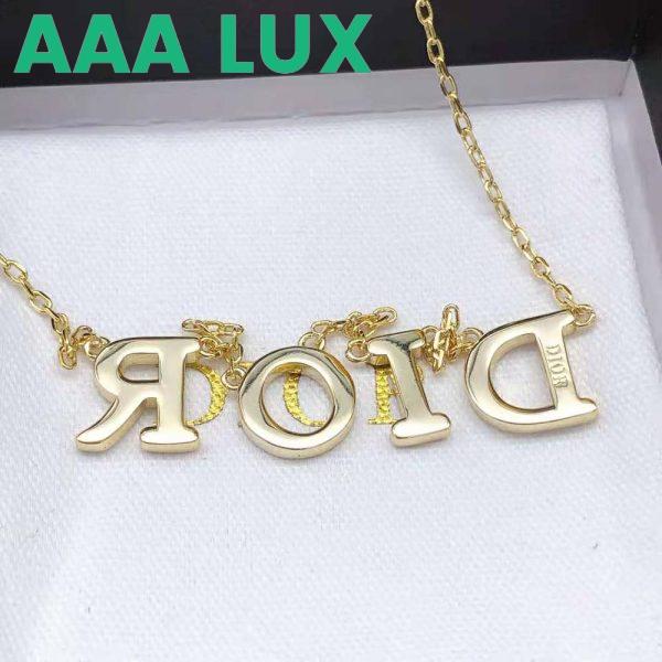 Replica Dior Women Dio(r)evolution Necklace Gold-Finish Metal and White Lacquer 10