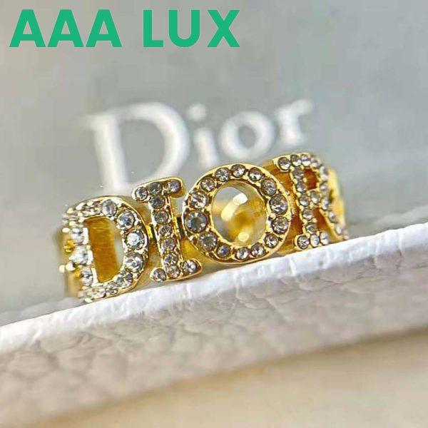 Replica Dior Women Dio(r)evolution Ring Gold-Finish Metal and White Crystals 4