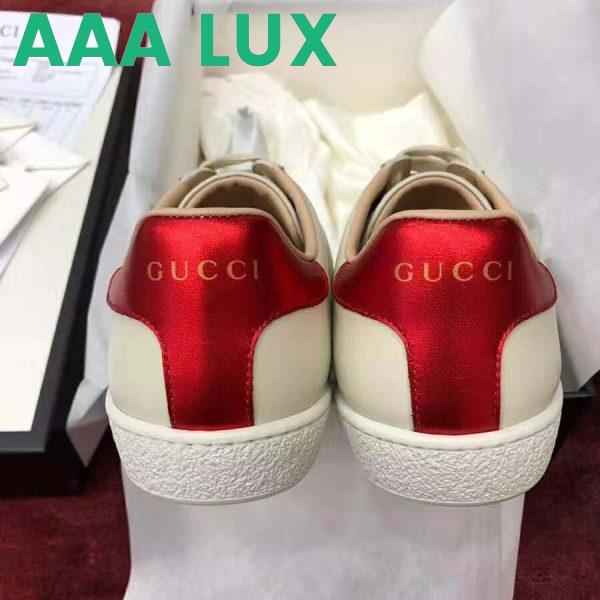 Replica Gucci Unisex Ace Sneaker with Gucci Stripe in White Leather Rubber Sole 4