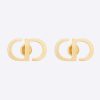 Replica Dior Women Petit CD Stud Earrings Gold-Finish Metal with a White Crystal 7