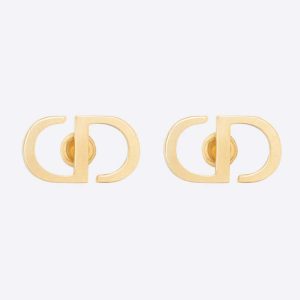 Replica Dior Women Petit CD Studs Earrings Gold-Finish Metal