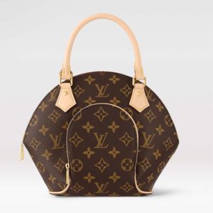 Replica Louis Vuitton Women LV Ellipse PM Handbag Brown Monogram Coated Canvas Cowhide