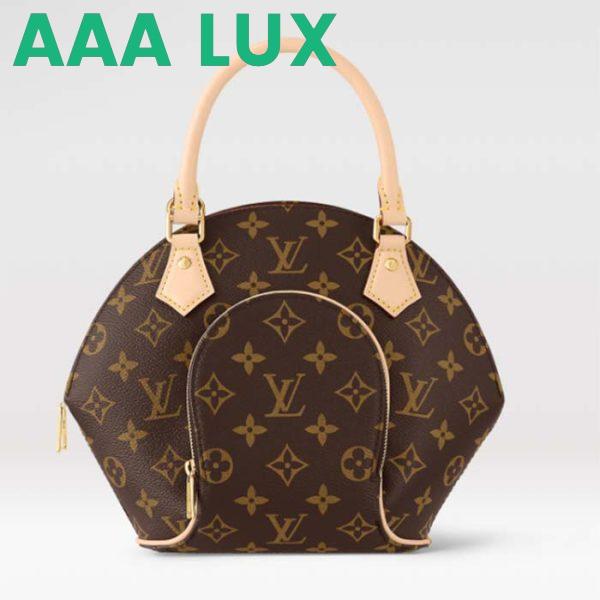 Replica Louis Vuitton Women LV Ellipse PM Handbag Brown Monogram Coated Canvas Cowhide