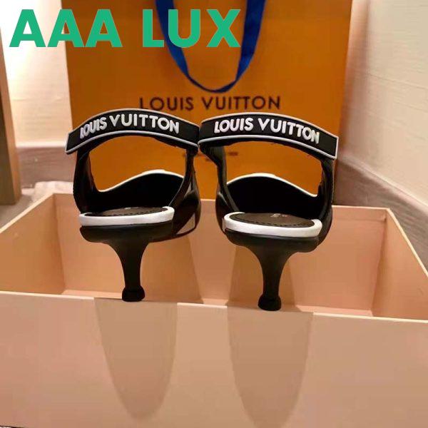 Replica Louis Vuitton Women Archlight Slingback Pump White Technical Satin Calf Leather 7
