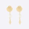 Replica Dior Women Tribales Earring Gold-Finish Metal and White Resin Pearls 10