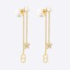 Replica Dior Women Tribales Earrings Gold-Finish Metal and Light Pink Transparent Resin Pearls 8