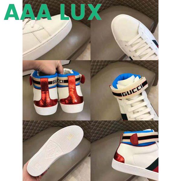 Replica Gucci Unisex Ace Gucci Stripe High-Top Sneaker in 5.1 cm Height-White 10