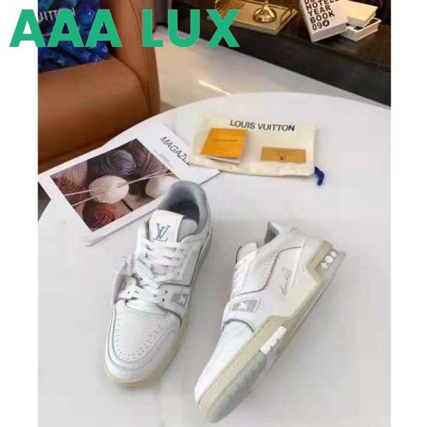 Replica Louis Vuitton LV Unisex LV Trainer Sneaker White Grained Calf Leather Rubber Outsole 5